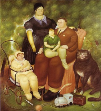 350 人の有名アーティストによるアート作品 Painting - 家族の風景 フェルナンド・ボテロ